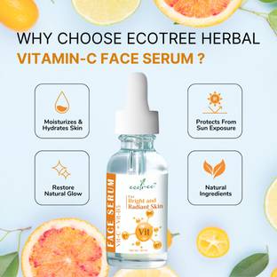 EcoTree Vitamin-C Serum With Niacinamide For Dark Spot Reduction & Glowing Bright Skin
