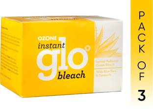 OZONE Instant Glo Bleach with the Goodness of Aloe Vera & Turmeric (43gm, Pack of 3)