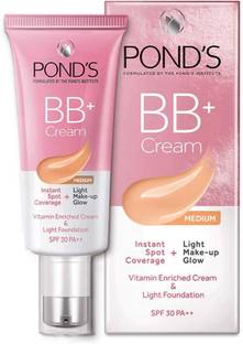 POND's Bb+ Cream Lightweight Natural Foundation For Even Skin Tone,With Vitamin Enriched Cream&Light Foundation,Spf 30 Pa++,Instant Spot Coverage 30g