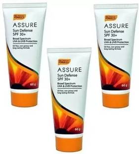 Rastic Assure Broad Spectrum UVA & UVB Protection Assure Sun Defense SPF 30+ (60g) Pack of 3