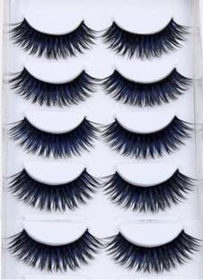 Ni Hao 5 PAIR Natural Thick Black&Blue Colored Long False Eyelashes Extension Eye Makeup