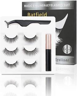 batfield 3Pairs Natural False Eyelashes, Reusable Magnetic Eyelashes, False Eyelashes kit