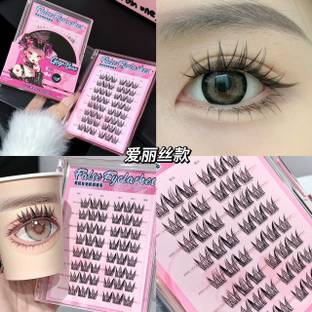 DAIMANPU GEGE BEAR Glue Free Anime Alice False Eyelashes, 48 Clusters, 9-12mm