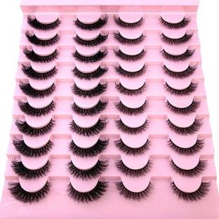 Bombay Vanity 20 Pair Reusable Natural Look 3D False Eyelashes For Party & Bridal Makeup H24