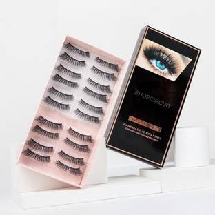 ShopCircuit Natural Light Weight Reusable 3d Eyelashes Pack of 10 Pairs