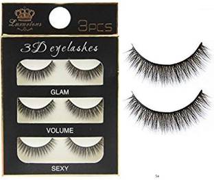Morbee 3 Pairs Black Handmade Natural 3D Thick Long False Eyelashes 5a