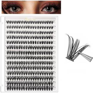 HANNEA Eyelash Extensions Lash Clusters Mixed D Curl Wispy Thin Soft Band Set