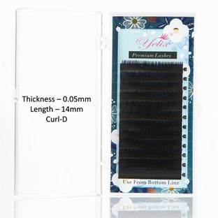 Yelix Eyelash Extensions Matte Black Lashes 12 Rows Thickness-0.05 Length-14mm Curl-D