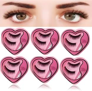 RETRIX Heart Shape False-Fake Eyelashes With Glue Set Natural (Pair of 6)