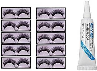SHEFFO Beauty Makeup Natural Long False Eyelashes 10 Pairs, Eye Glue