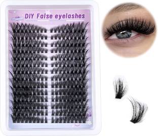 HANNEA Long Wispy Lash Clusters Lightweight Mix Length Eyelash Extensions Black