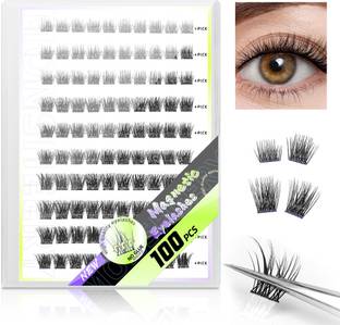 HASTHIP 100Pcs Self Adhesive Eyelash Clusters No Glue Needed Lash Extensions Reusable