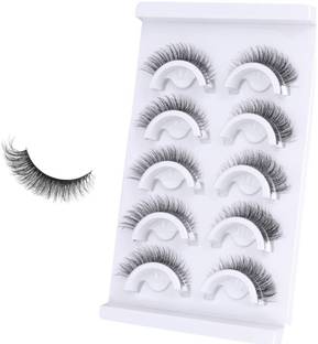 HASTHIP Self Adhesive Eyelashes 5 Pair Reusable Natural Cat Eye Lashes No Glue Needed