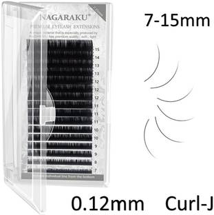 Nagaraku Eyelash Extensions Individual Lashes 0.12mm Curl J 7-15mm Classic Mix Tray Lash