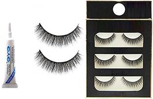 zemglam PREMIUM QUALITY 3 IN 1 FALSE EYELASH WITH EYE GLUE