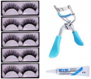 SHEFFO False Eyelashes-Set of 5, Eyelashes Glue & Eyelash Curler