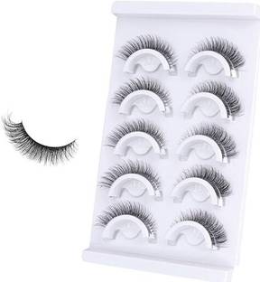 SERPLEX Self Adhesive Eyelashes 5 Pair Reusable Cat Eye No Glue Needed Press On Lashes