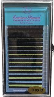 luscious glances Mix Length 7MM-15MM Thickness 0.05 D Curl Human Hair Lash Extension Box