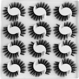 Facejewel 12 Pairs 3D Handmade Fake Eyelashes Natural short Thick Daily Makeup Eyelashes