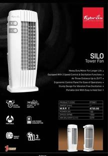 Fybros TOWER FAN 1350RPM with 1 Year Warranty High Air Delivery, Energy Saving, Silent Operation Tower...