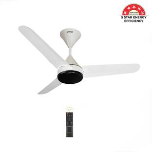 oceco Fansio Pearl white 900 mm BLDC Motor with Remote 3 Blade Ceiling Fan (Pearl White, Pack of 1) wi...