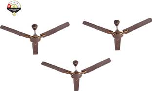 USHA Racer Chrome (1 Star) Pack of 3 with 2 Year Warranty 1200 mm Ceiling Fan