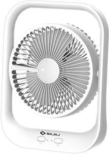 BAJAJ Pygmy Personal Fan with LED Light White (251284) | 178 mm | Silent Operation with 2 Year Warrant...