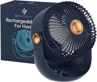 SKYTONE Rechargeable Table Fan 360° Adjust USB Charging Battery Fan-Upto 8 Hrs. Runtime Ultra High Spe...