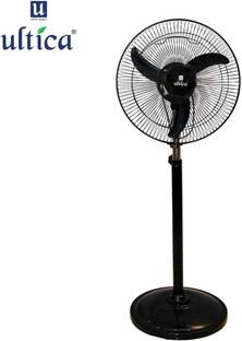 ULTICA ULTICA_09-16IN-TOFN-BK-SLV with 12 Months Warranty Ultra High Speed 400 mm Pedestal Fan