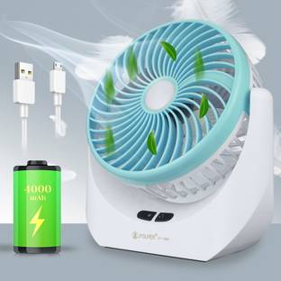 Terviiix High Speed Rechargeable Table Fan with LED Light, For Home, Kitchen, Office 5 Star 1400 mm 3 ...