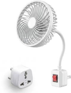 omnex Compact 5 Watts fan with On/Off Switch and 360 degree Adjustable Hose Pipe High Air Delivery Wal...