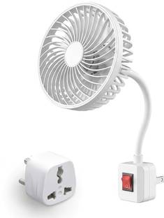 omnex Compact 5 Watts fan with On/Off Switch and 360 degree Adjustable Hose Pipe High Air Delivery Wal...