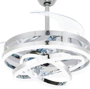 HANS LIGHTINGS Ceiling Fan with 3 Retractable Blade and Color Changing Light, Ring, Remote 4 Star 1320...