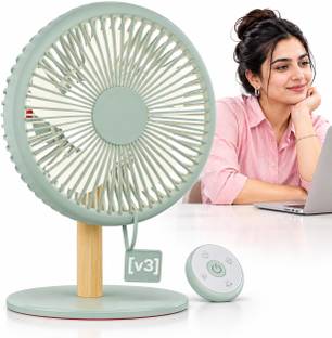 DRUMSTONE Tabletop Fan with Remote Control, 4 Modes, 3-Setting Mood Light, 120° Air with 12 Year Warra...