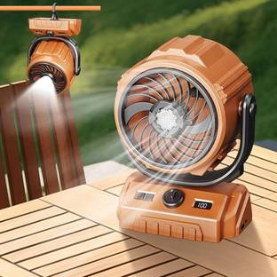 Zorbes 3 in 1 Table Fan with Night Light 270 Degree Oscillating Head and 100 Speeds Table Fan with Night Light Oscillation and Speed Control Rechargeable Fan