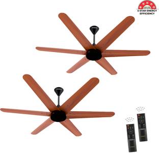 oceco Hexo Oak Wood 1200mm Combo with 3 Year Warranty BLDC Motor with Remote 1200 mm Ceiling Fan