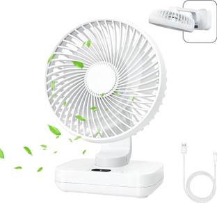 BAWALY USB Rechargeable Fan with 21 SMD LED Light Mini Table Fan USB Fan (Rose gold) Silent Operation ...