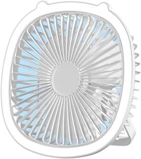 befunky 3 Speeds USB Rechargeable Mini Fan with LED Light Desktop Table USB 0.4 mm 3 Blade Table Fan