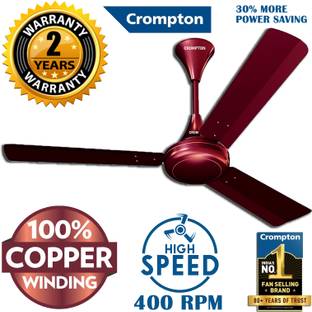 Crompton SUREBREEZE 400 RPM HS Plus Super Hi - Speed 100% COPPER MOTOR LONGER LIFE 218 with 24 Months ...