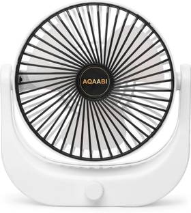 AQAABI Rechargeable Charging Fan with 5000 mAh Battery Auto Cut Charging desk fan 70 mm 3 Blade Table ...