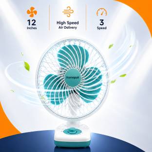 RUMEL 12 Inch Table Fan Powerful Airflow for Home & Office with 2 Year Warranty Anti Dust, Energy Savi...