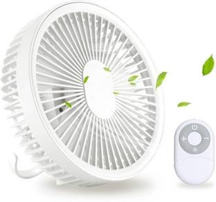 CRAFTIFY 2 in 1 Portable Rechargeable Table Fan |4 Speed With Night Light for Home Office 5 Star 150 m...