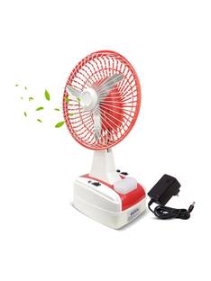ROPIOR RP-Chargetablefan-001-Red | Rechargeable | LED Light | Economy Anti Rust, Energy Saving, Silent...