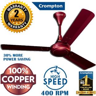 Crompton SUREBREEZE 400 RPM HS Plus Super Hi - Speed 100% COPPER MOTOR LONGER LIFE 504 with 24 Months ...