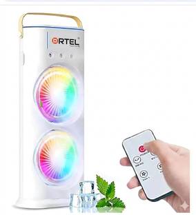 Ortel Portable USB Rechargeable Air Cooler Fan with Mist Spray 3 Speed Control, Remote Controlled, Ant...