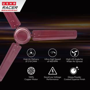 USHA Racer 1200mm 50 WATT with 24 Months Warranty Ultra High Speed 1200 mm Ceiling Fan
