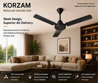 korzam Skyline regular 1200mm with 1 Year Warranty Anti Dust 1200 mm Ceiling Fan