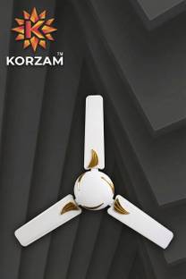 korzam White Fiesta 1200mm with 2 Year Warranty 1200 mm Ceiling Fan