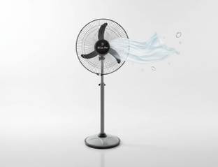 Blue Me Bullet Speed 400 mm 3 Blade Pedestal Fan (Grey and Black, Pack of 1) with 3 Months Warranty En...