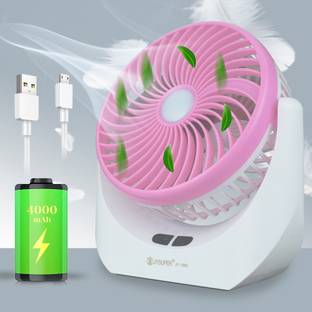 Terviiix High Speed Rechargeable Table Fan with LED Light, For Home, Kitchen, Office 5 Star 1400 mm 3 ...